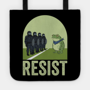 Resist Frog - Portland Protest Activist Vintage Poster Tote