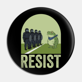 Resist Frog - Portland Protest Activist Vintage Poster Pin