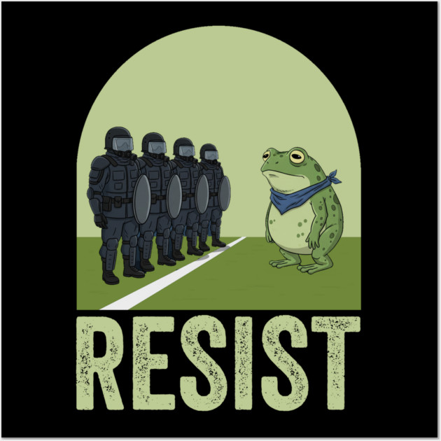 Resist Frog - Portland Protest Activist Vintage Poster Wall Art by ArtistTee ⭐⭐⭐⭐⭐
