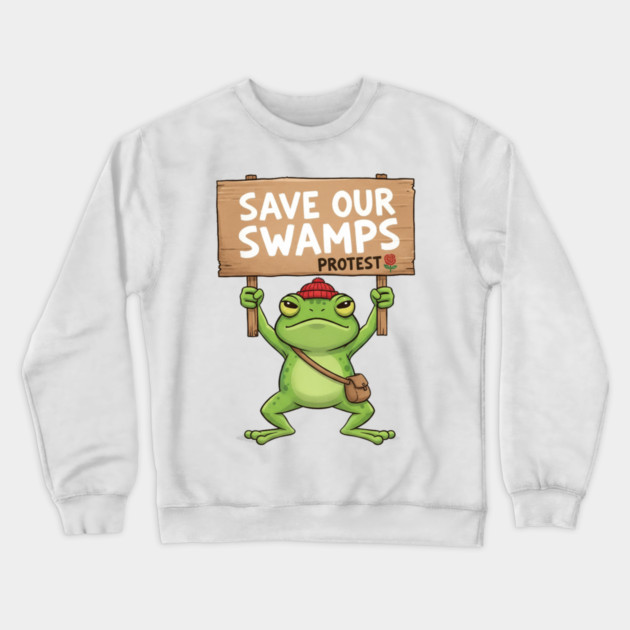 Resist Frog Activist - Portland Protest Frog Crewneck Sweatshirt by ArtistTee ⭐⭐⭐⭐⭐