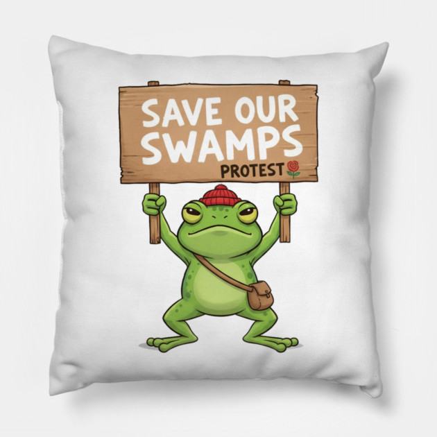 Resist Frog Activist - Portland Protest Frog Pillow by ArtistTee ⭐⭐⭐⭐⭐