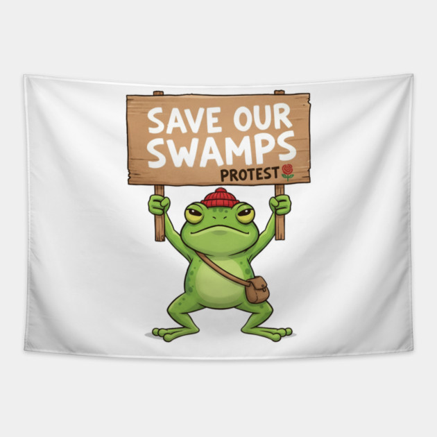 Resist Frog Activist - Portland Protest Frog Tapestry by ArtistTee ⭐⭐⭐⭐⭐
