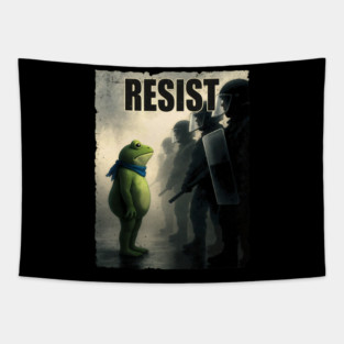 Frog Resist Portland Frog Protest - Portland Frog Activist Tapestry