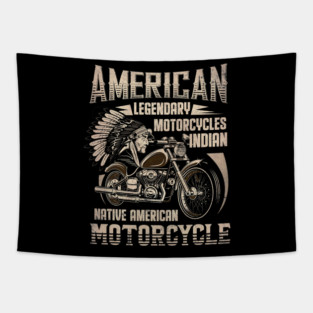 Indigenous People Indian native american Motorcycle bikers Tapestry