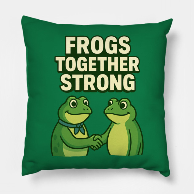 Frogs Together Strong Pillow by ArtistTee ⭐⭐⭐⭐⭐