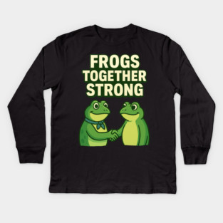 Frogs Together Strong Kids Long Sleeve T-Shirt