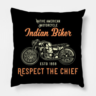 Indigenous People Motorcycle Indian native american bikers 1 Pillow