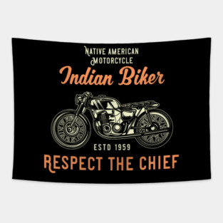 Indigenous People Motorcycle Indian native american bikers 1 Tapestry