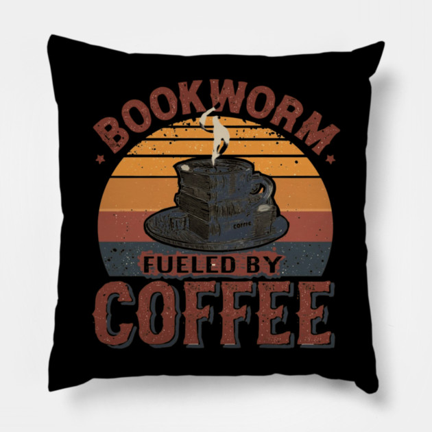 Bookworm Fueled by Coffee Pillow by SR8891