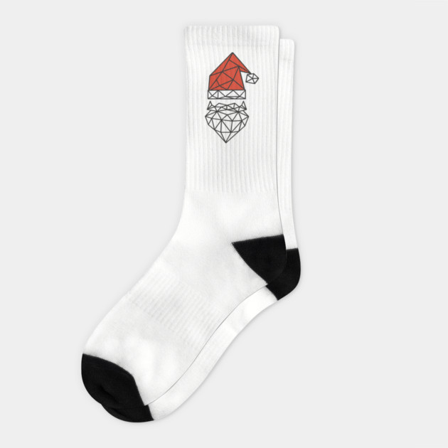 Polygonal Santa Claus Geometric Line Art Socks by Anticorporati
