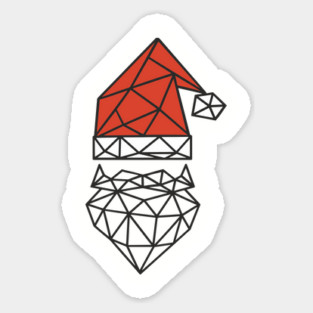 Polygonal Santa Claus Geometric Line Art Sticker