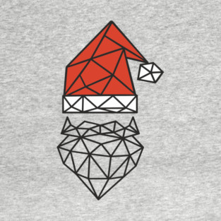 Polygonal Santa Claus Geometric Line Art T-Shirt
