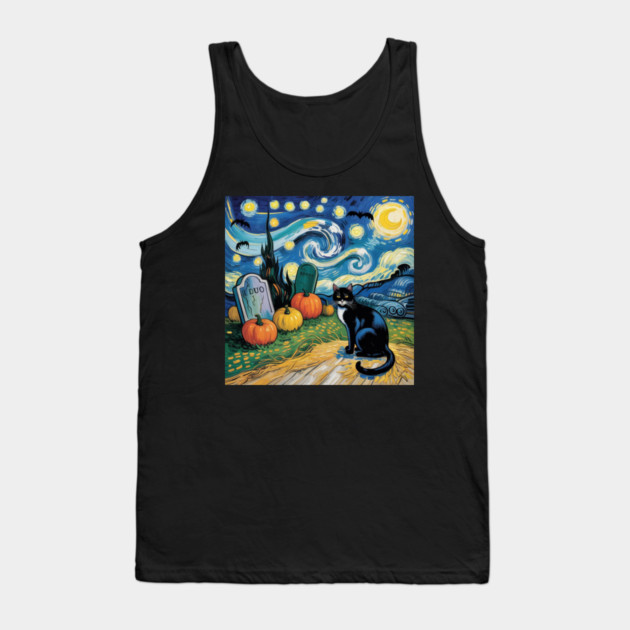 Halloween-Cat Tank Top by Creatifly Graphic Tees