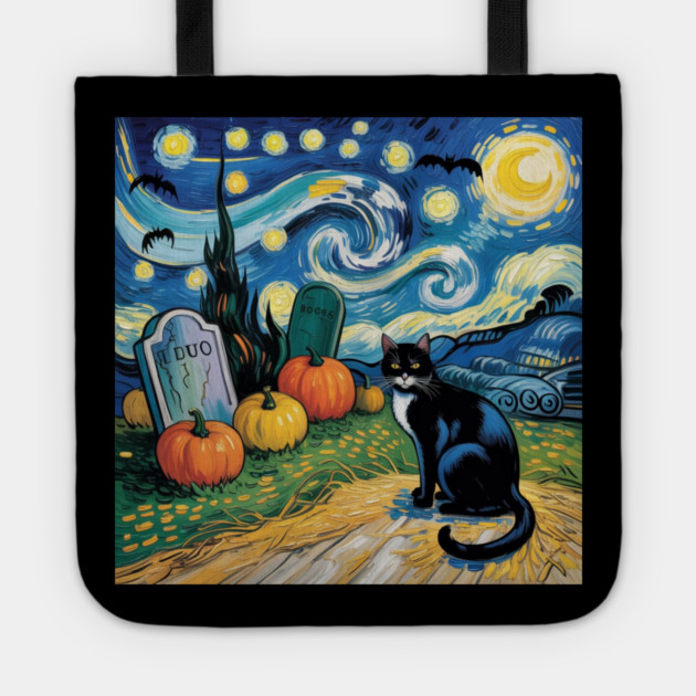 Halloween-Cat Tote by Creatifly Graphic Tees