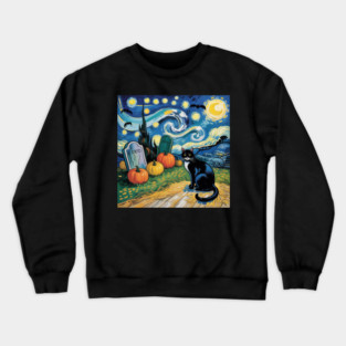 Halloween-Cat Crewneck Sweatshirt