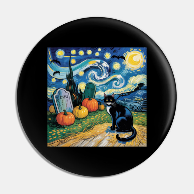 Halloween-Cat Pin by Creatifly Graphic Tees