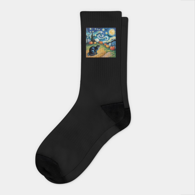 Halloween-Cat Socks by Creatifly Graphic Tees