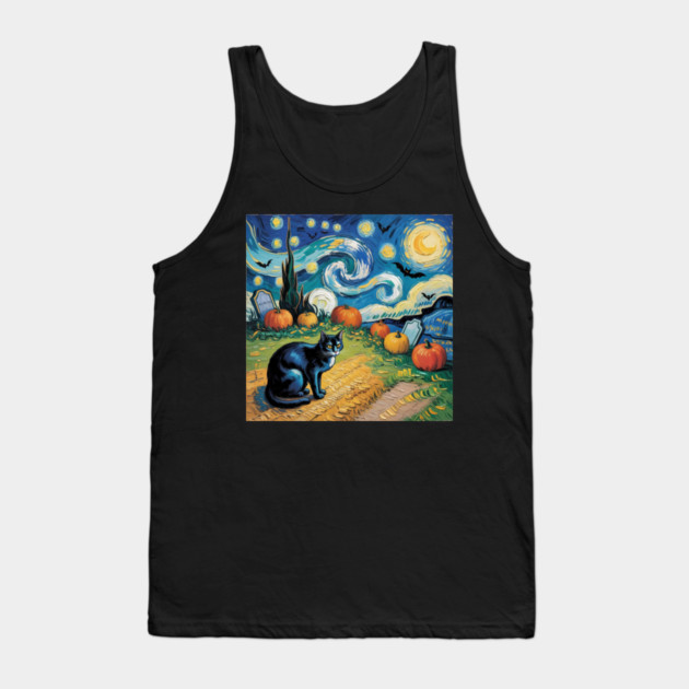 Halloween-Cat Tank Top by Creatifly Graphic Tees