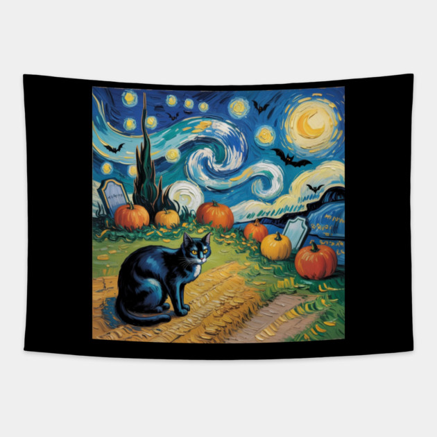 Halloween-Cat Tapestry by Creatifly Graphic Tees