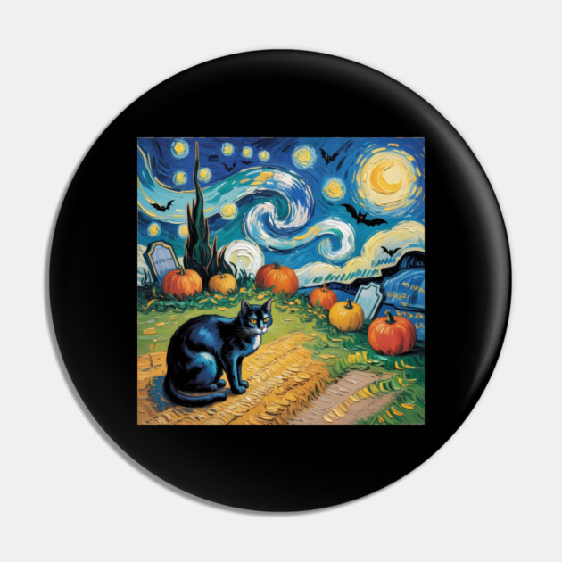 Halloween-Cat Pin by Creatifly Graphic Tees