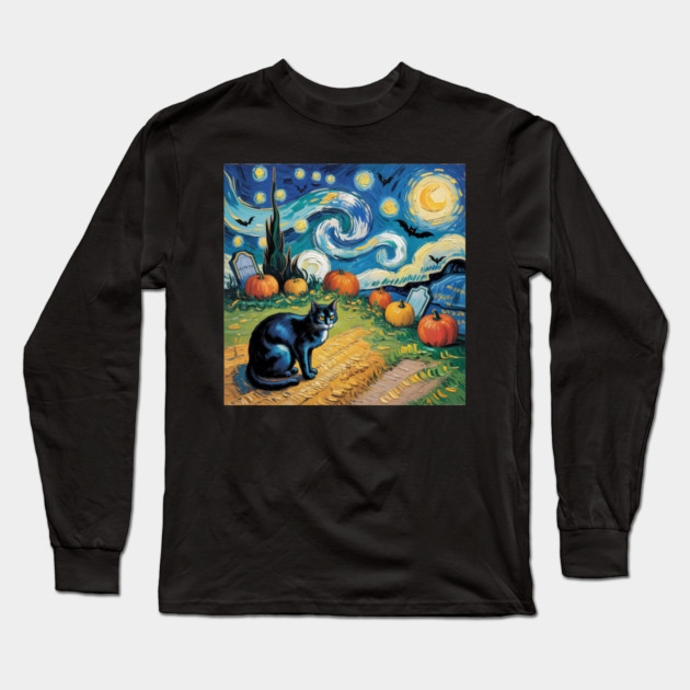 Halloween-Cat Long Sleeve T-Shirt by Creatifly Graphic Tees