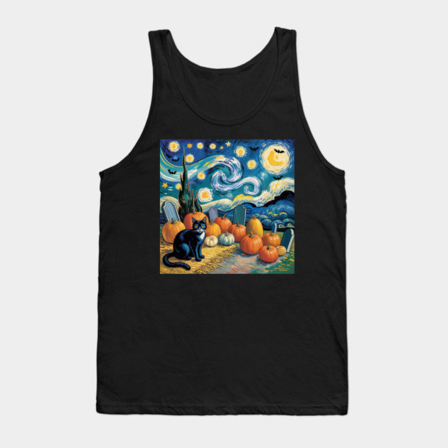 Halloween-Cat Tank Top by Creatifly Graphic Tees