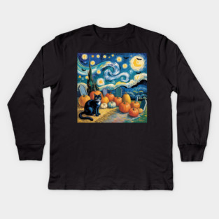 Halloween-Cat Kids Long Sleeve T-Shirt