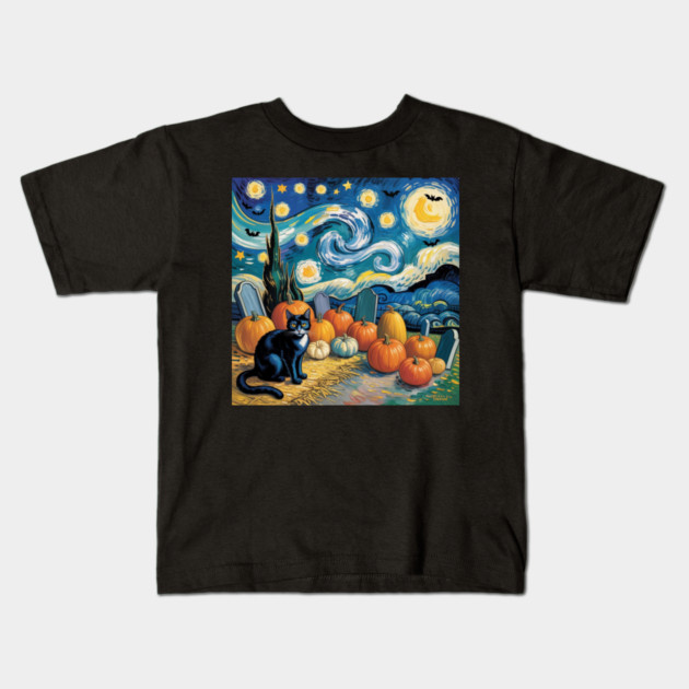 Halloween-Cat Kids T-Shirt by Creatifly Graphic Tees