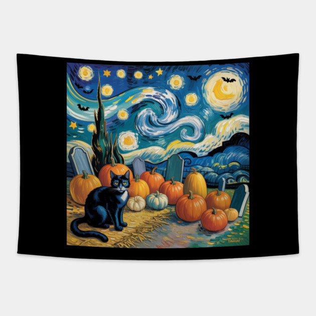 Halloween-Cat Tapestry by Creatifly Graphic Tees