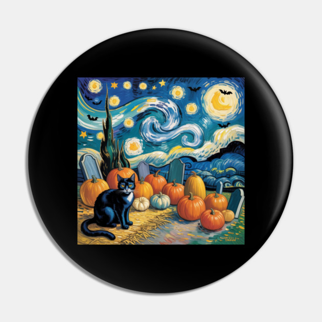 Halloween-Cat Pin by Creatifly Graphic Tees