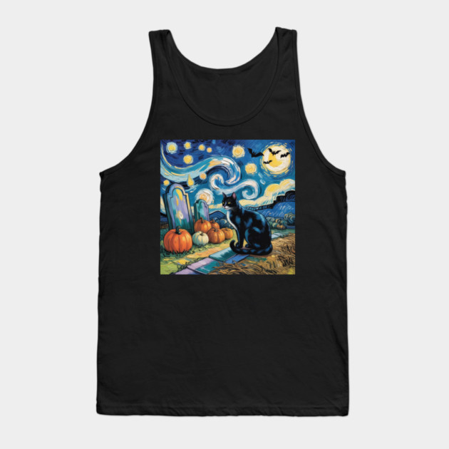 Halloween-Cat Tank Top by Creatifly Graphic Tees