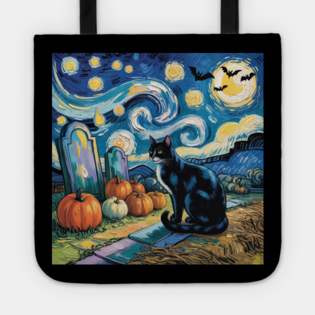 Halloween-Cat Tote by Creatifly Graphic Tees