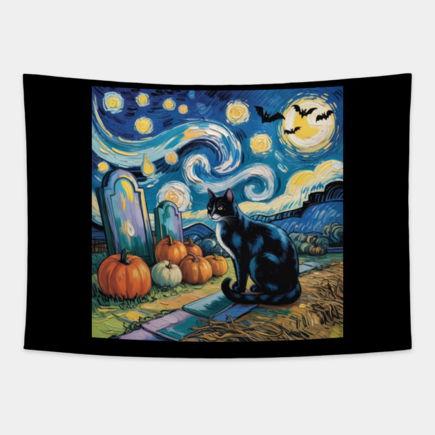 Halloween-Cat Tapestry by Creatifly Graphic Tees