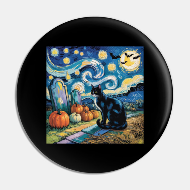 Halloween-Cat Pin by Creatifly Graphic Tees