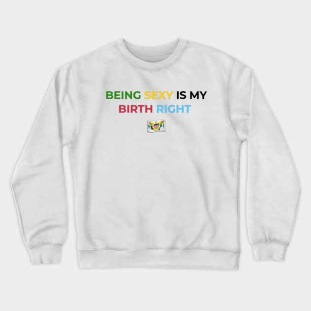 Being Sexy is My Birth Right U.S.V.I. Crewneck Sweatshirt by Drago