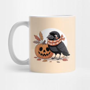 Crow and Pumpkin Mug