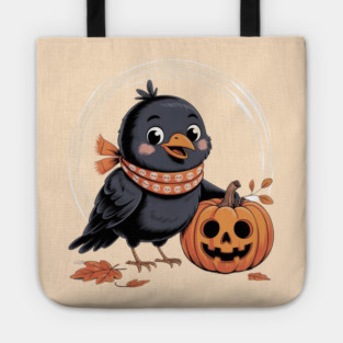 Crow and Pumpkin Tote