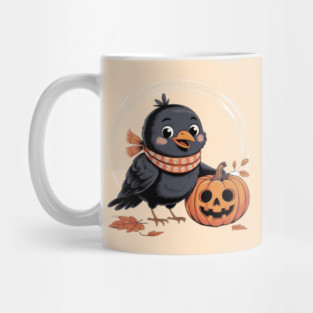 Crow and Pumpkin Mug