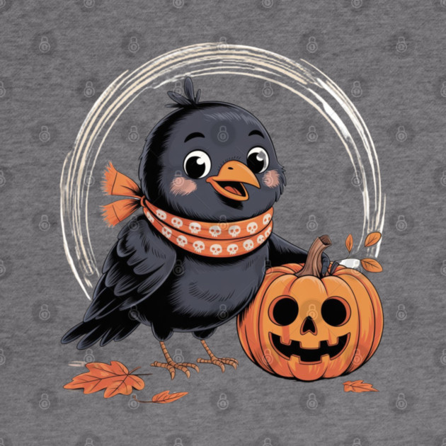 Crow and Pumpkin by Creatifly Graphic Tees