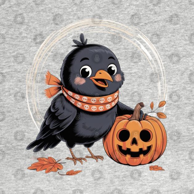 Crow and Pumpkin by Creatifly Graphic Tees