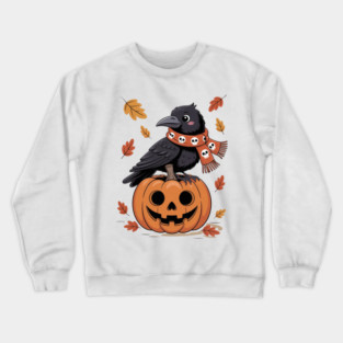 Crow and Pumpkin Crewneck Sweatshirt
