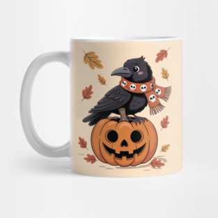 Crow and Pumpkin Mug