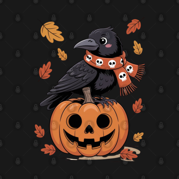 Crow and Pumpkin by Creatifly Graphic Tees