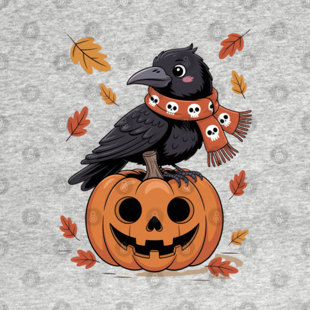 Crow and Pumpkin by Creatifly Graphic Tees