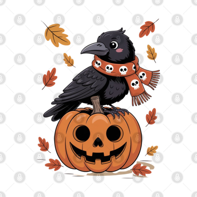 Crow and Pumpkin by Creatifly Graphic Tees