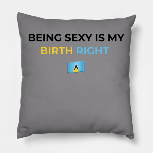 Being Sexy is My Birth Right St. Lucia Pillow by Drago