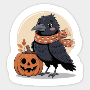 Crow and Pumpkin Sticker