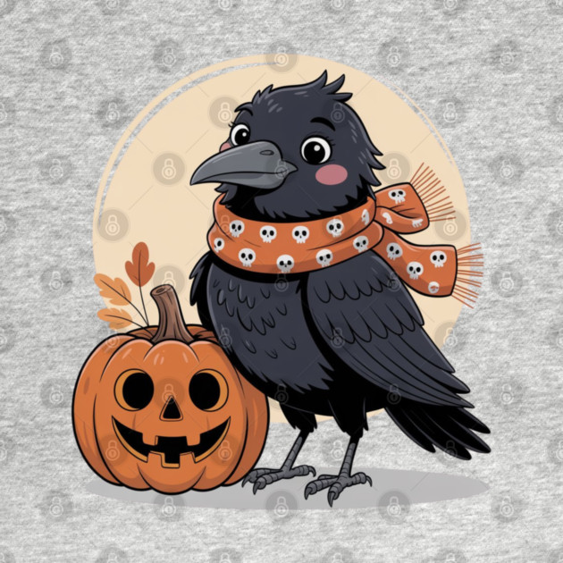 Crow and Pumpkin by Creatifly Graphic Tees