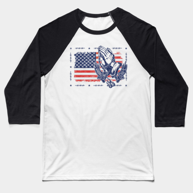 American Flag Baseball T-Shirt by Wrongteeshirt
