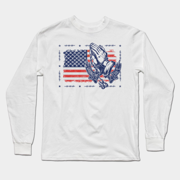 American Flag Long Sleeve T-Shirt by Wrongteeshirt